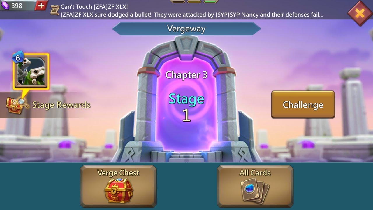 Lords mobile Vergeway chapter 3 stage 1