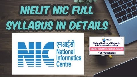 NIELIT SCIENTIST b SYLLABUS  |NIC EXAM PATTERN  | CUTOFF | TECHNICAL ASSISTANT