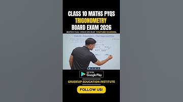 Trigonometry PYQs Maths Class 10#maths #boardexam2026 #trigonometry  #gradeupeducationinstitute #yt