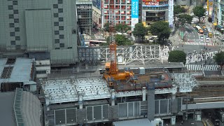 JR渋谷駅埼京線ホーム直上デッキの建設状況（2021年6月26日）