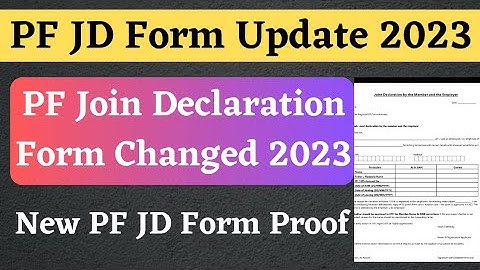 New pf join declaration form 2023 | pf join declaration changed | download new pf join declaration