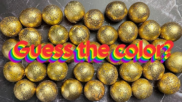 ASMR Clay Cracking Gold Glitter Balls. Guess the color game. Guess the colour? #asmr #claycracking