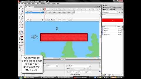 Making a platform game in flash 8 Part 3(AS2) Making HP