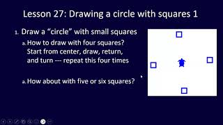 Kids Python Challenge, Lesson 27: Drawing a circle with squares 1