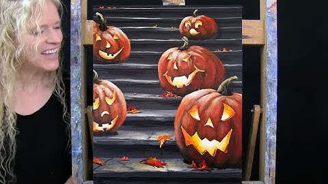 Learn How to Draw and Paint with Acrylics JACK-O-LANTERNS Easy Fun Beginner Paint and Sip at Home