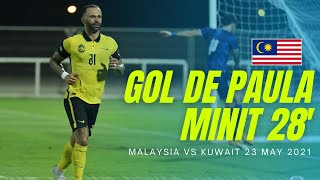 Gol Pertama De Paula Bersama Malaysia Lawan Kuwait - Minit Ke 28