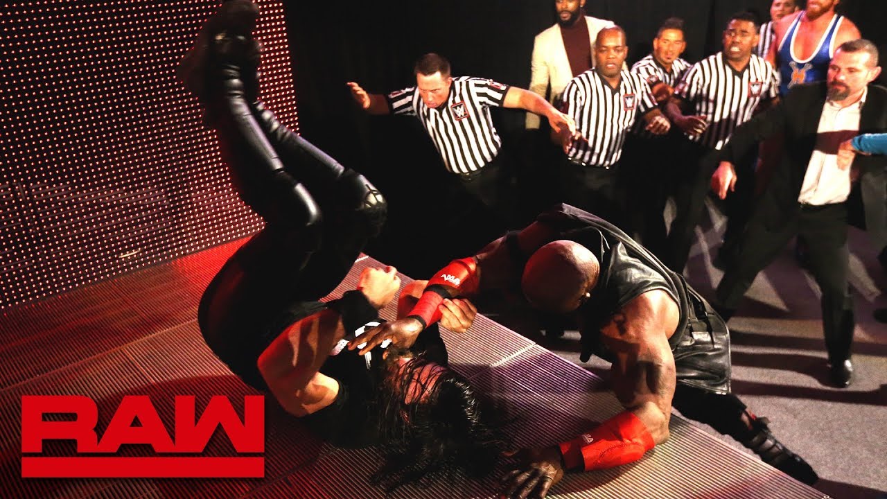 Seth Rollins and Bobby Lashley brawl as Raw comes on the air: Raw, Jan. 7, 2019