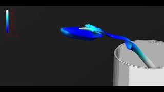Pouring water from bottle into glass using solidworks 2018