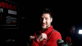 Post fight scrum with Will Fleury at Bellator Dublin