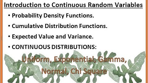 Continuous Random Variables Introduction