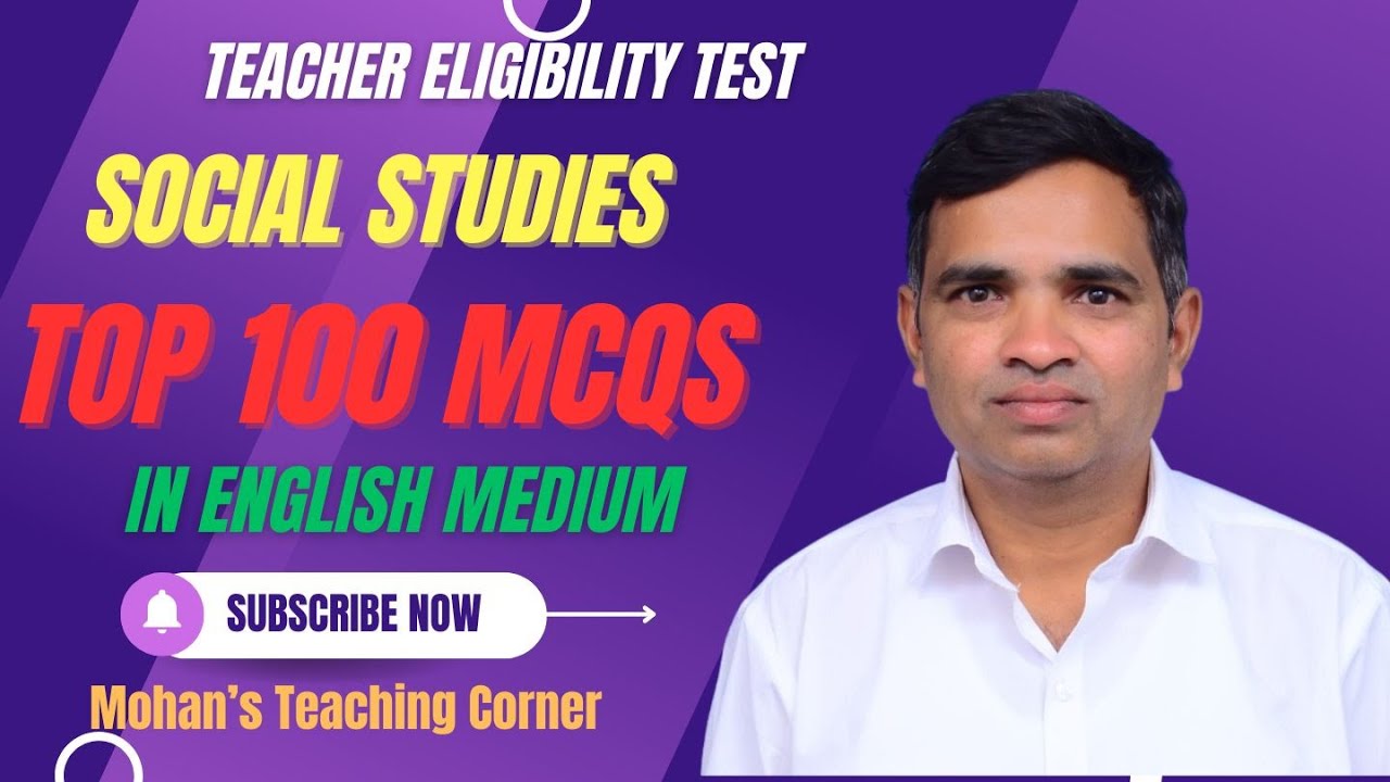TG TET 2025 | Top 100 MCQs in Social Studies | English Medium | Teacher Eligibility Test Preparation