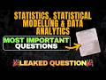 Statistics, Statistical Modelling & Data Analytics | Important Topics & Most Repeated Questions 💯📈
