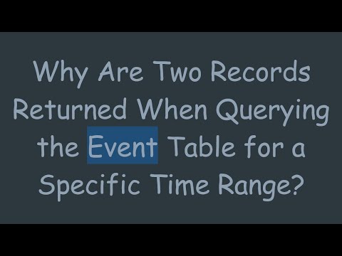 Why Are Two Records Returned When Querying the Event Table for a Specific Time Range?