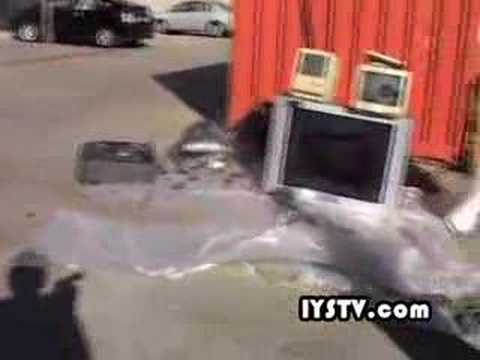 Carson Daly with a Sledgehammer- TV EXPLODES!