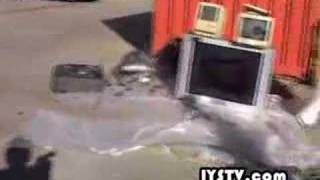 Carson Daly with a Sledgehammer- TV EXPLODES!