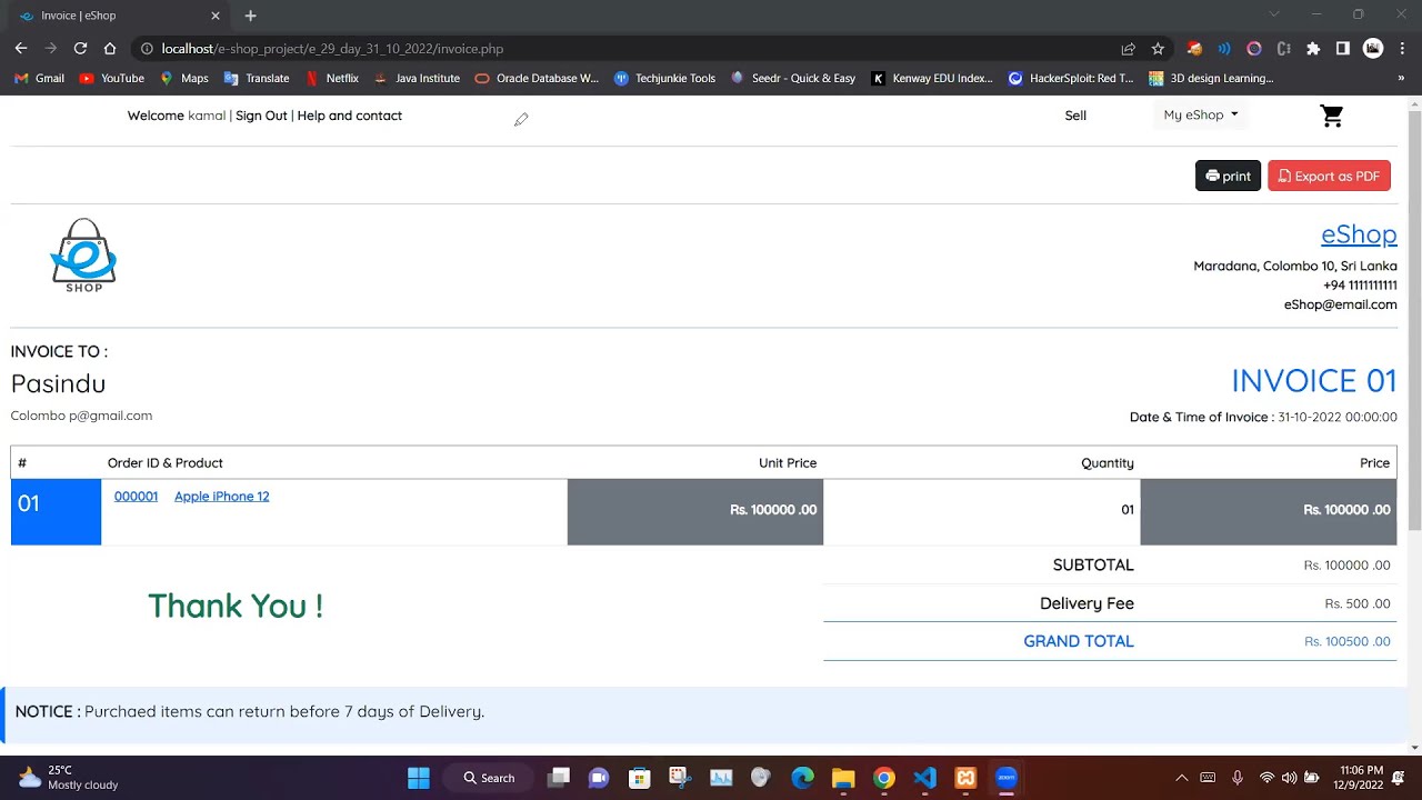 Video 30 :- Design a responsive invoice page using HTML, CSS ...