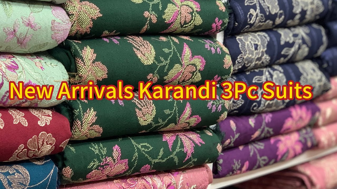Karandi 3Pc Suits with Crinkle Chiffon Dupatta.