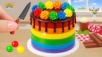 Delicious KitKat Cake | Awesome Miniature Rainbow Cake with KitKat Chocolate