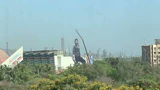KGF 2 Yash poster from Mumbai monorail