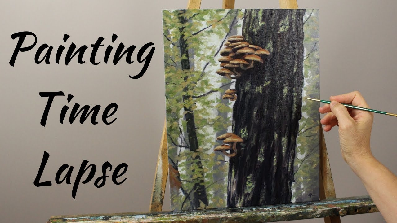 Oil Painting Time Lapse | Mushroom Tree