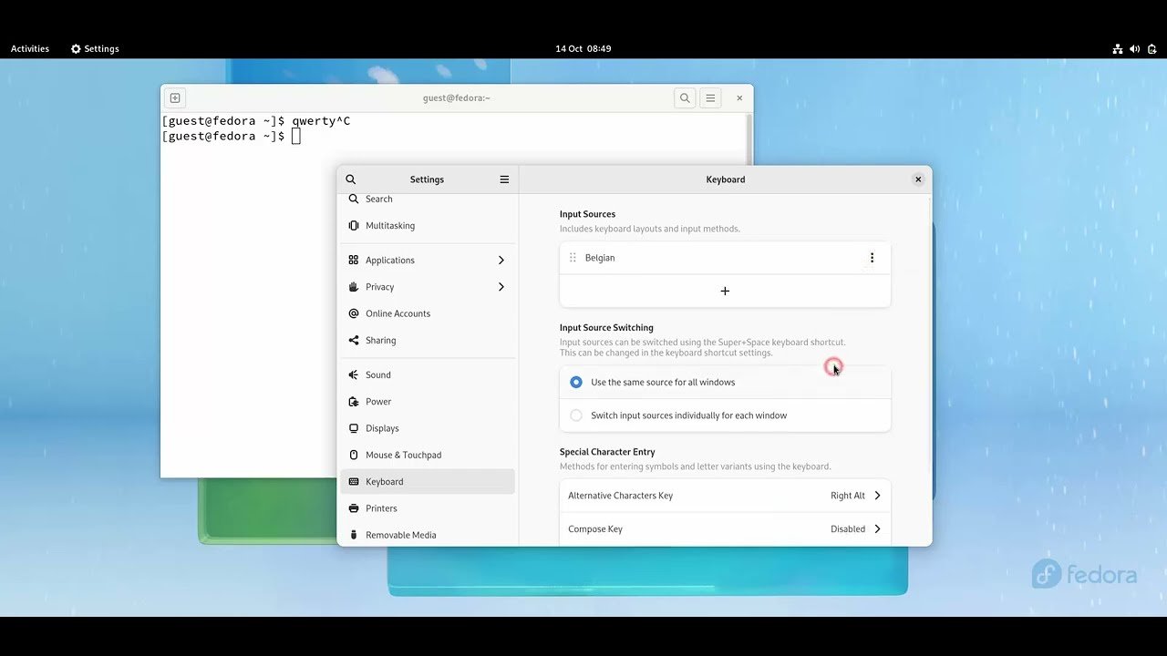 How to change the Keyboard layout in Fedora Workstation YouTube