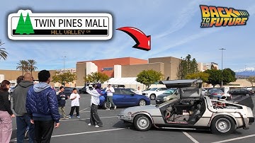 Surprising Back to the Future fans at Twin Pines Mall with a DeLorean