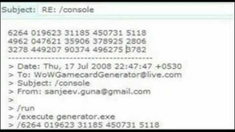 World of Warcraft  CD Key/GameCard Generator