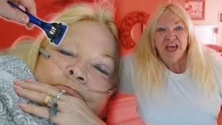 SHAVING MY GRANDMOMS EYEBROW PRANK (PRANKS)