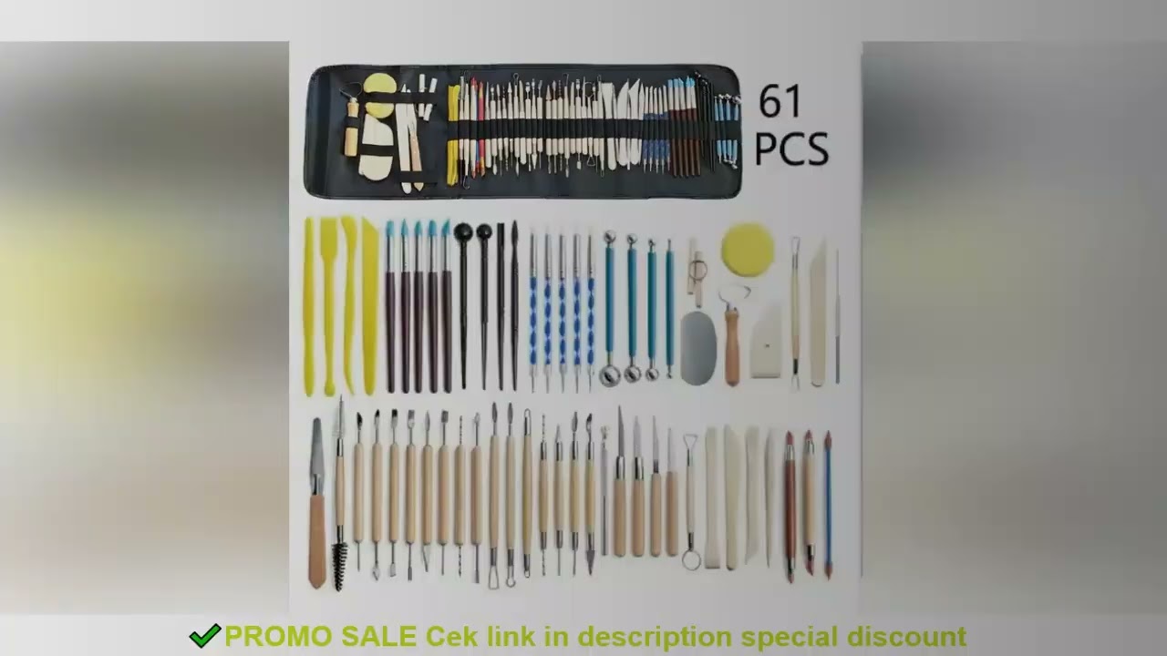 61Pcs Pottery Clay Sculpting Tools Carving Tool Kit With Carrying Case Bag For Beginners Professiona