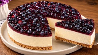 No-Bake Blueberry Cheesecake in Minutes. Easy Recipe at Home No-Bake Blueberry Cheesecake in Minutes. Easy Recipe at Home