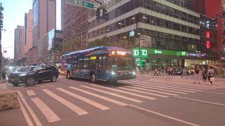Front POV: MTA NOVA LFA (Clean Hybrid) On board route M5 from 6th av/w 31st st to 6av/w 42nd st