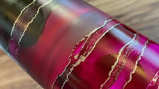 Super Lush Alcohol Ink Tumbler Brushed On Rich with Color and Brass  | 646