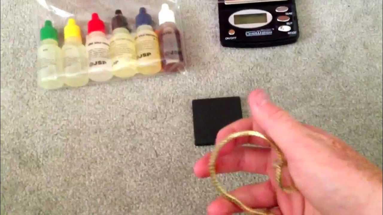 How to use a gold test kit 10k 14k 18k 22k 24k/ HD shown how