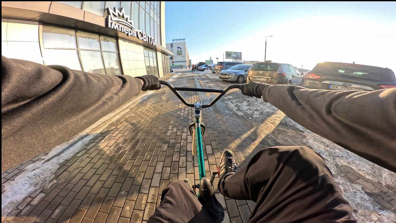 GoPro 12 + max lens 2.0 КАТАЮ Зимой на BMX