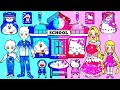 Paper Dolls Dress Up - Hello Kitty VS Doreamon Decorate New Class Handmade - Barbie Story &amp; Crafts