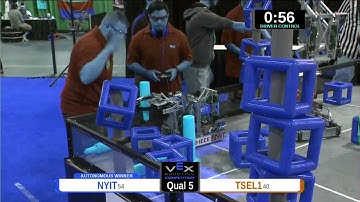 2015 VEXU Q5 - NYIT vs TSEL1 - 64 to 43-Division Div-VEX U-VEX Worlds 2015