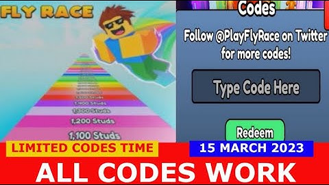 *ALL CODES WORK* [🍀x2] Fly Race! ROBLOX | March 15, 2023