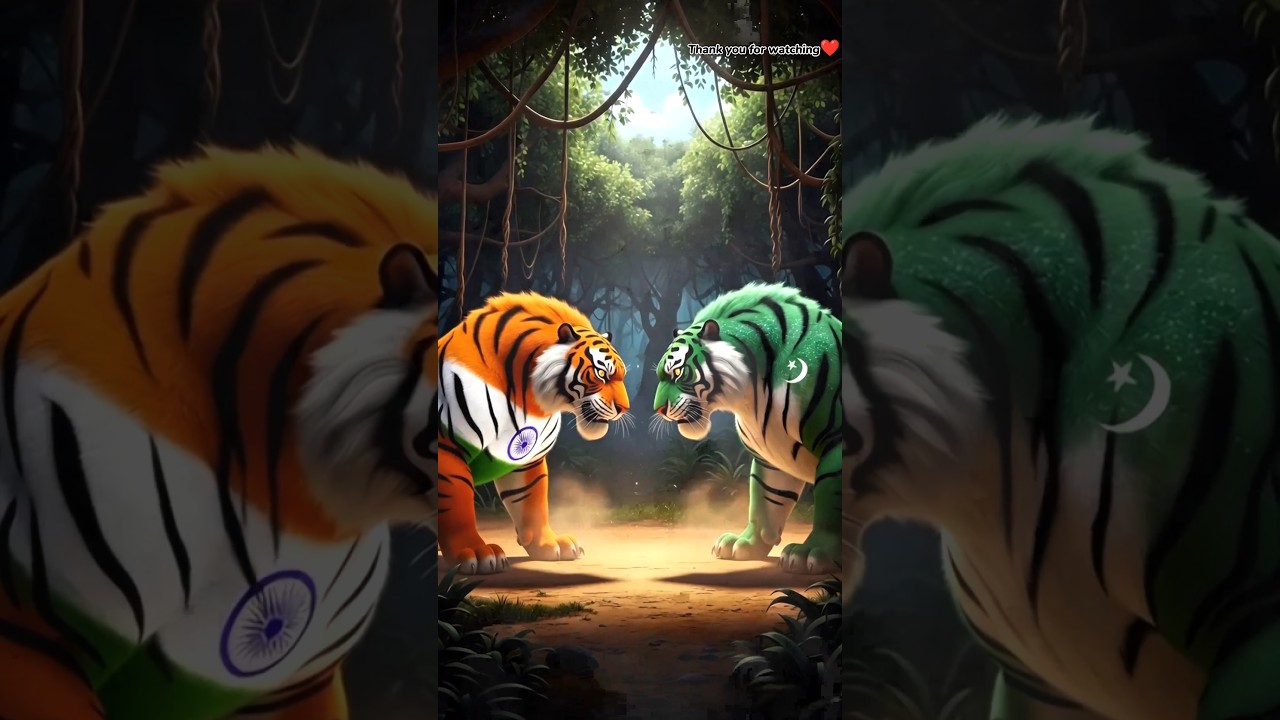 Indian Tiger 🐅 vs Pakistani Tiger 🐅 | Epic Desert Battle #ai​ #indiavspakistan​ #tiger