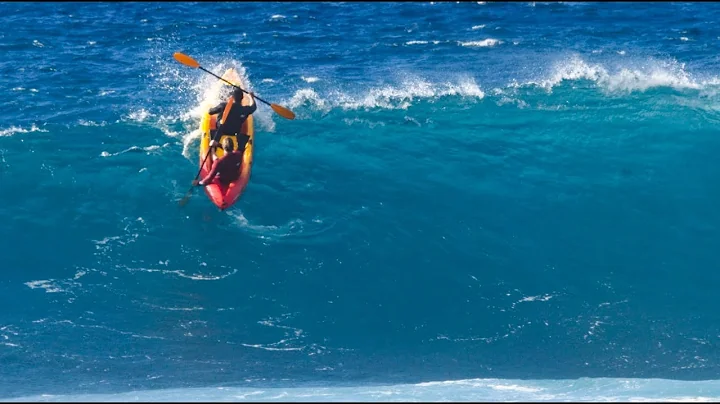 WIPING OUT AT PIPELINE ON A KAYAK
