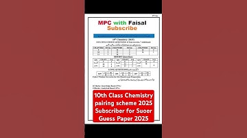 10 class chemistry scheme 2025 | Pairing scheme 10th class 2025 all subjects #10th_Class_Chemistry