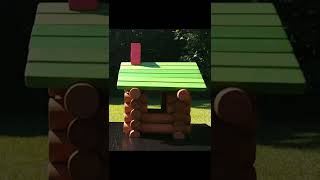 Building a cabin using Lincoln logs