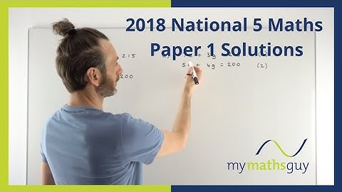 2018 National 5 Maths Paper 1 Solutions