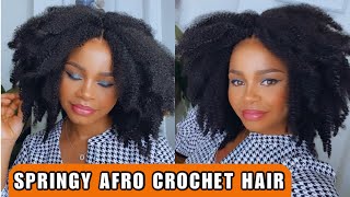 BEST CROCHET AFRO HAIR TUTORIAL Using Expression Springy Afro Twist | Invisible Crochet Type 4 Hair