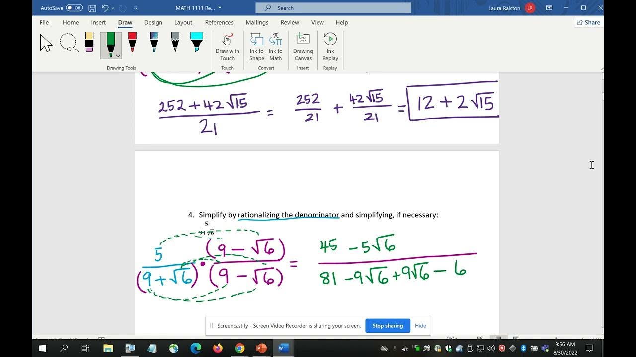 MATH 1111 Review for Test 1 eCore YouTube