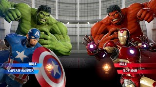 Red Hulk & Red Iron Man VS Hulk & Captain America - Marvel vs Capcom Infinite