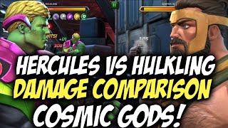 Hulkling Vs Hercules Damage Comparison | Cosmic Gods | Marvel Contest Of Champions