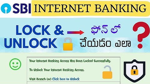 how to lock and unlock sbi net banking in online |sanjeev betch
