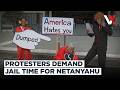 "Prison For Bibi!" Protesters Gather Outside Court As Netanyahu Case Resumes | VERTEX