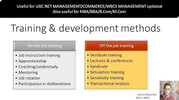 Training & development methods in management | MBA, UGC NET, Commerce, management