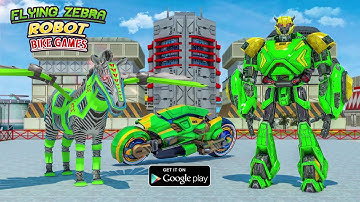Flying Zebra Robot Bike Game: Robot Games